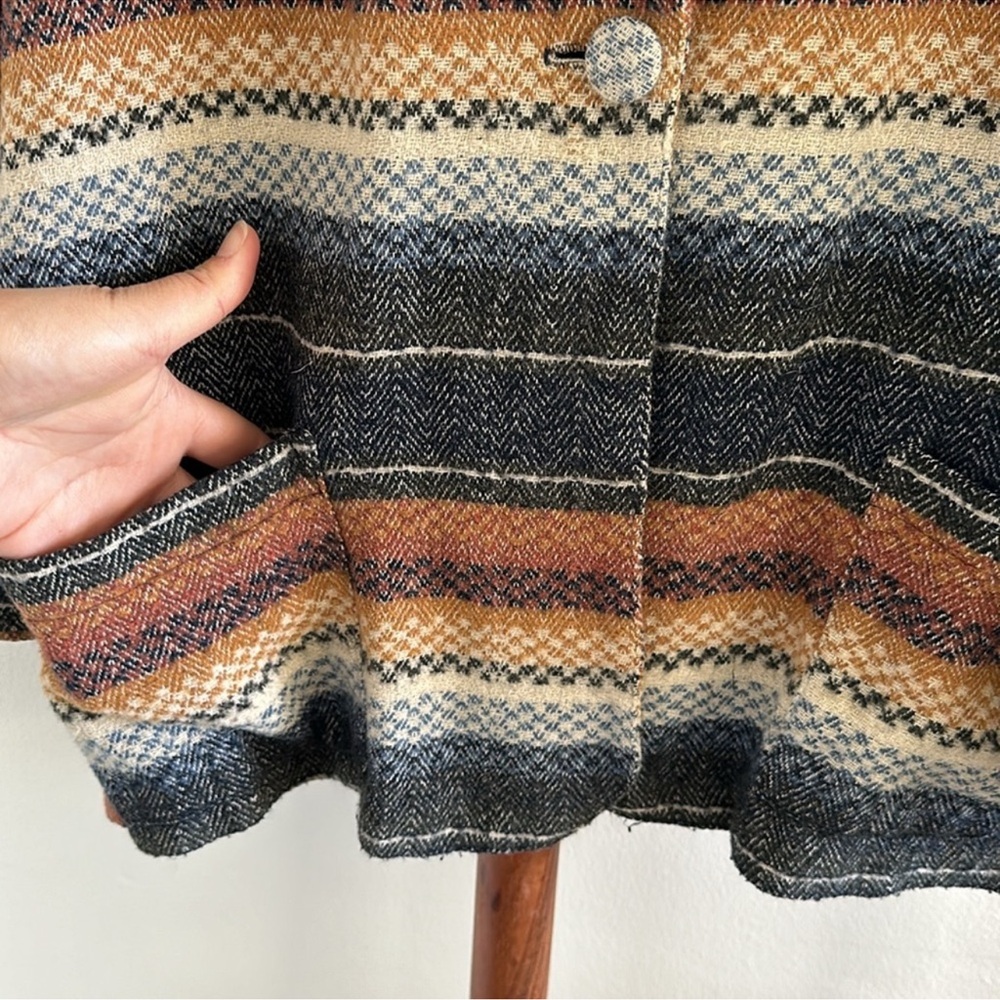 Vintage Knit Patterned Blazer Button Jacket - image 5